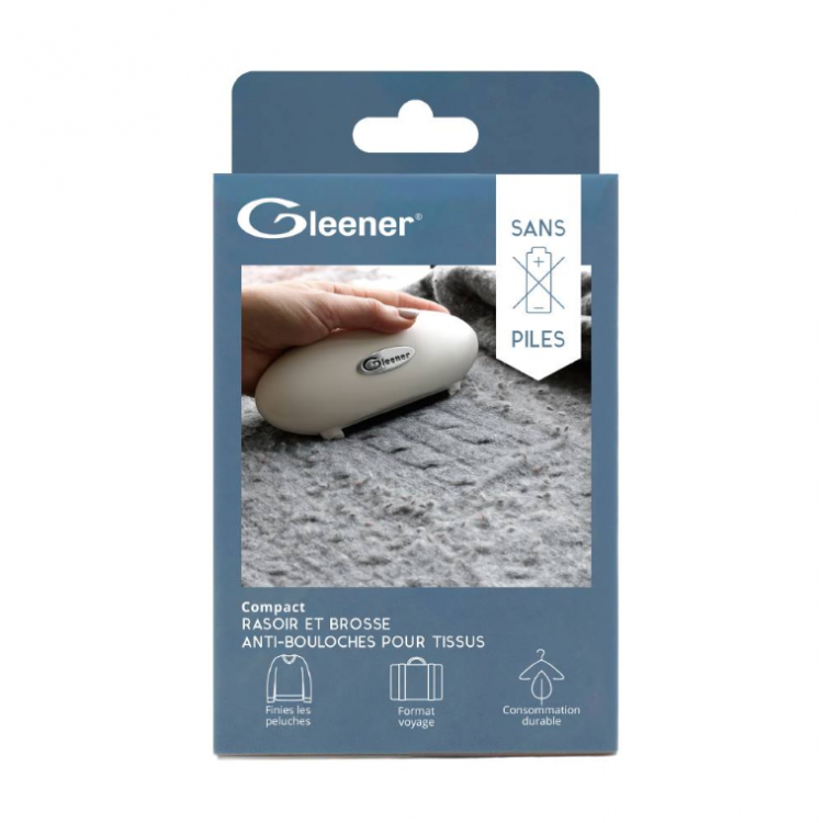 Gleener Compatto – Rasoio E Spazzola Per Tessuti, Rimuove Pelucchi E Peli In Modo Efficace (Bianco)
