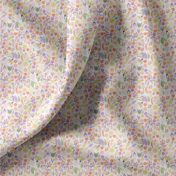 Tissu coton - Alice blanc orange