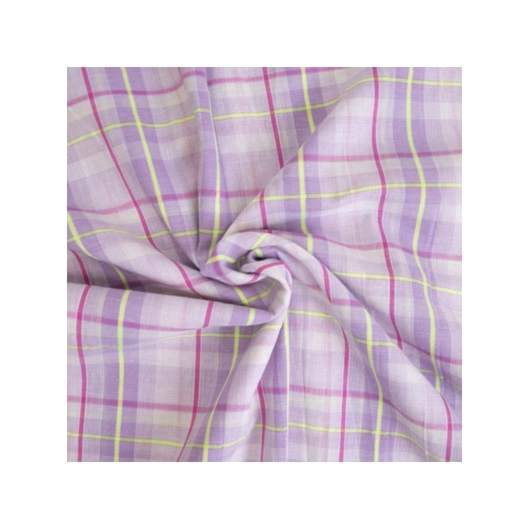 Tissu Katia fabrics - Voile de coton - Madras néon et lilas