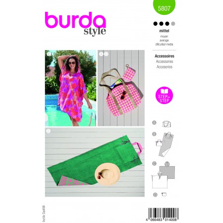 Patron Burda 5807 - Ensemble de plage