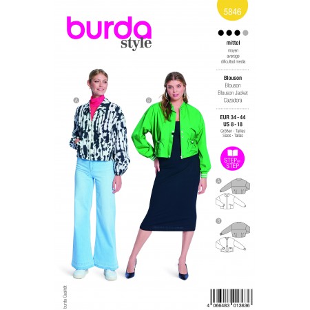 Patron Burda 5846 - Blouson court et bomber