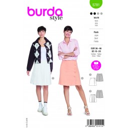Patron Burda 5781 - Jupe tennis classique ou boutonnage asymétrique