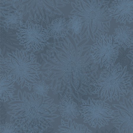 Gallery Fabrics - Floral elements - Washed denim