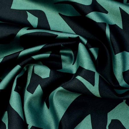 Tissu coton - Formes marine vert