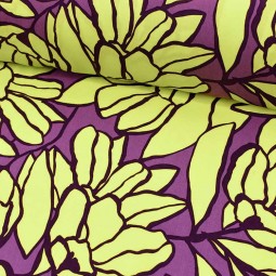 Tissu viscose - Nerida Hansen - Inked bouquet purple