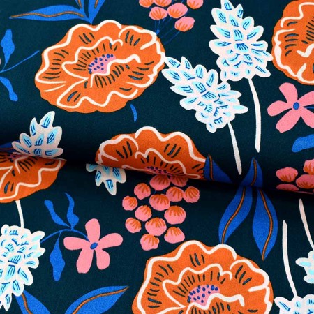 Tissu coton - Nerida Hansen - Fresh flowers blue