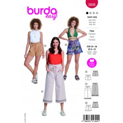Patron Burda 5808 - Short et pantalon paperbag