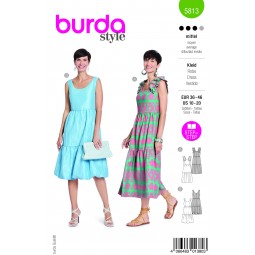 Burda 5813 - Robe encolure dégagée et volants