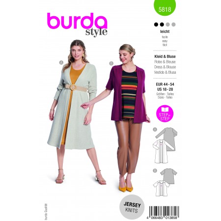 Burda 5818 - Robe-blouse effet deux pièces