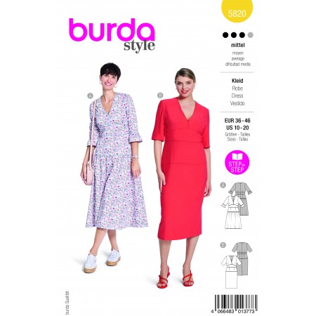 Burda 5820 - Robe avec découpes ajustées