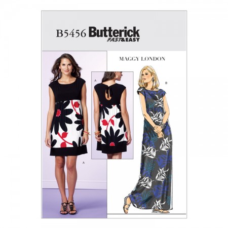 Patron Butterick 5456 - Robe dos ouvert