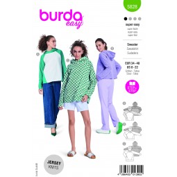 Burda 5828 - Sweat à capuche et manches raglan