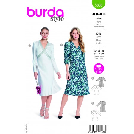 Burda 5838 - Robe à empiècement effet croisé