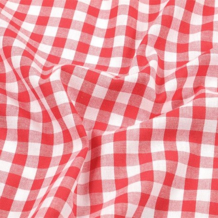 Tissu coton - Vichy rouge et blanc