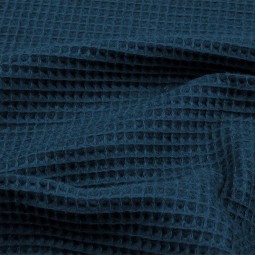 Tissu nid d'abeille - Bleu canard