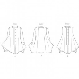 Patron Butterick 6995 - Chemise ou tunique asymétrique