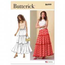 Patron Butterick 6999 - Jupe longue à volants