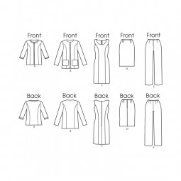 Patron Butterick 5719 - Ensemble veste robe ou pantalon