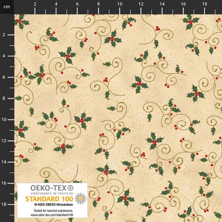 Tissu Noël Snowglobes - Lot De 5 Fat Quarters 100% Coton - Rouge Vert Rayures