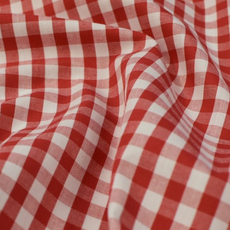 Tissu coton - Vichy rouge 6mm