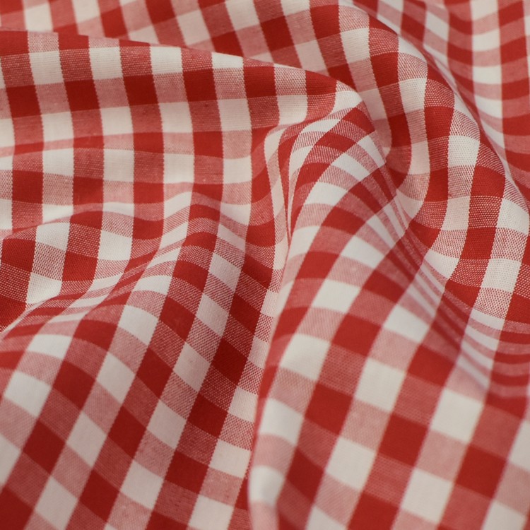 Tissu coton - Vichy rouge 6mm