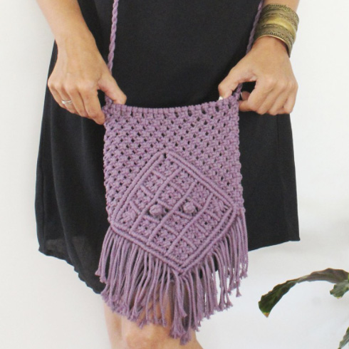 sac macramé avec macramé cord fine de Katia